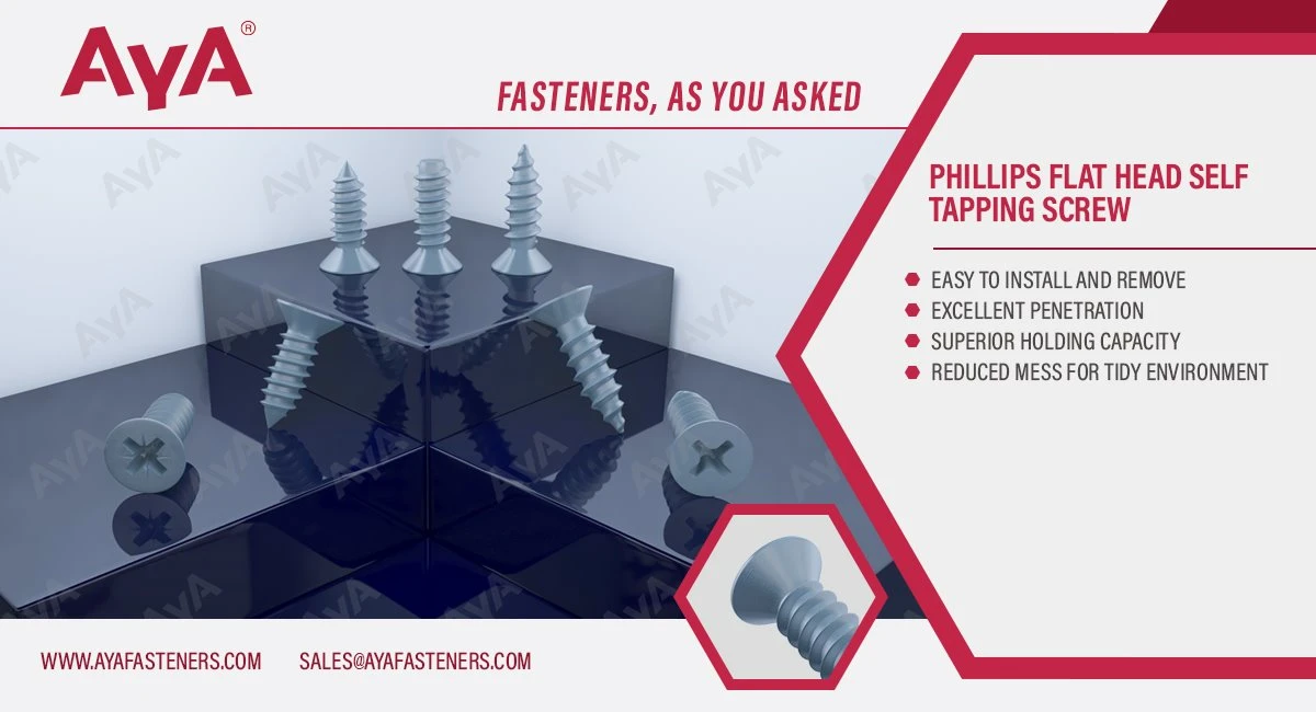 Phillips Flat Head Self Tapping Screw-DIN 7982-advanatage